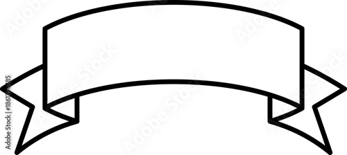 Ribbon Banner Graphic Element vector outline