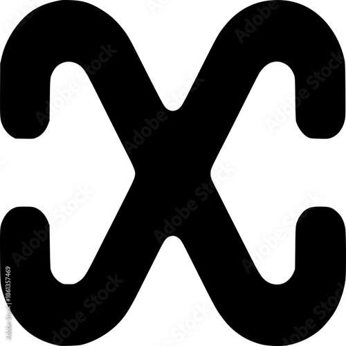 Abstract Infinity Symbol: An elegant representation of infinity. A stylized, black infinity symbol embodies concepts of limitlessness, continuity, and interconnectedness.