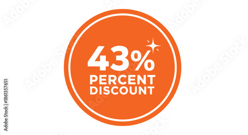 Striking orange promotional badge displaying a compelling 43 percent markdown opportunity