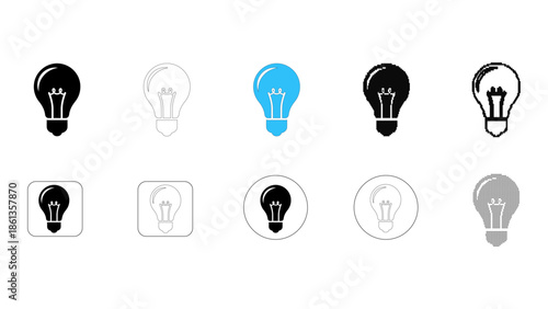A simple black lightbulb icon representing ideas and innovation