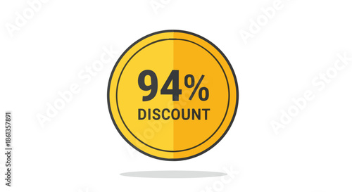 Achieve remarkable price reductions with this ninety-four percent off promotional sticker design element