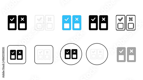 Comparison of two options with checkmark and cross icons