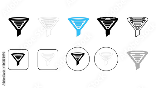 Data filter icon representing narrowing and refining data