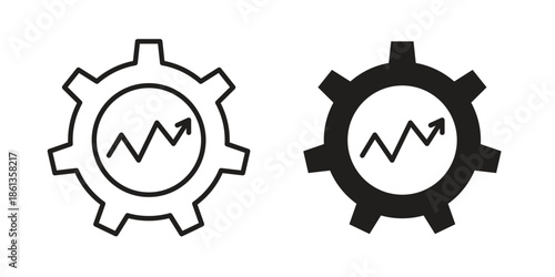 Productivity icons collection. Thin linear and black flat icons