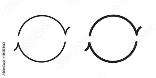 Refresh icons collection. Thin linear and black flat icons