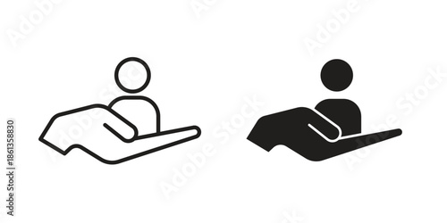 Retention icons collection. Thin linear and black flat icons