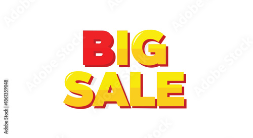 Dynamic promotional graphic announcing a substantial commercial event vibrant red and yellow lettering for retail marketing campaigns and discount