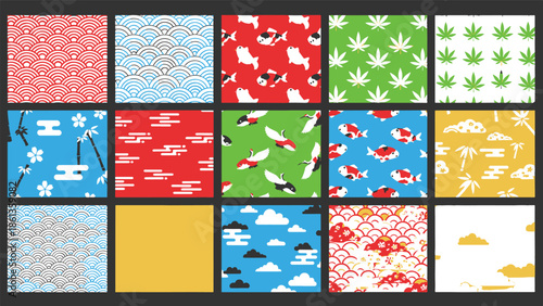 A vibrant collection of diverse patterns and designs displayed in a grid formation