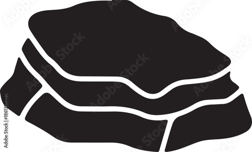 Black coal piece isolated on white background