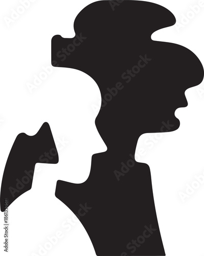 Silhouette of a person wearing a hat