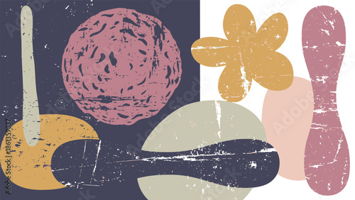 Abstract Shapes and Forms in a Vibrant Composition