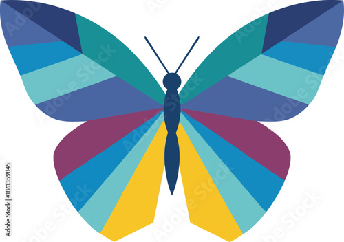 Vibrant Geometric Butterfly Illustration Colorful Abstract Insect Design