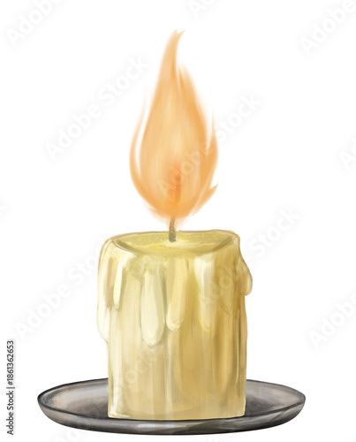 手書きのファンタジー風ロウソクのイラスト素材