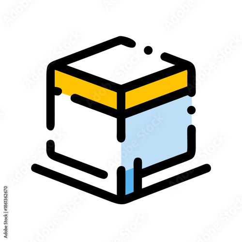 Minimal Qibla Direction Abstract Geometric Symbol