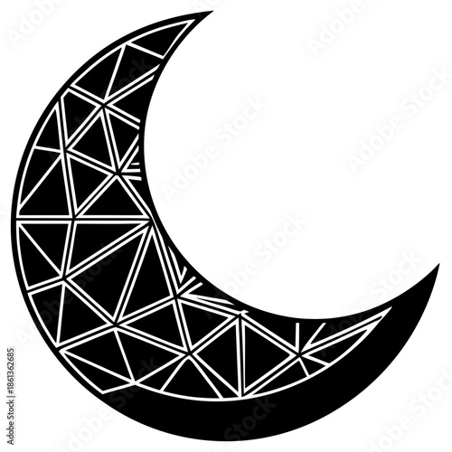 Minimal Ramadan Night Inspired Abstract Moon Symbol