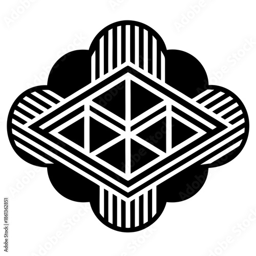 Minimal Cloud Technology and Data Computing Abstract Icon