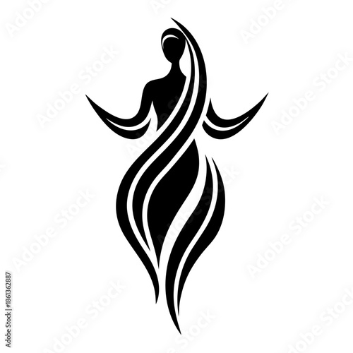 Minimal Female Confidence Inspired Abstract Logo Mark
