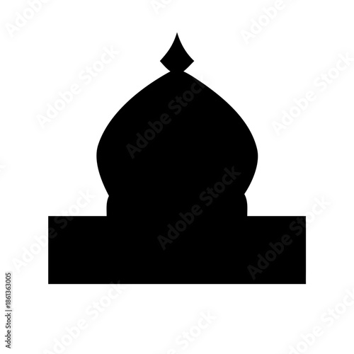Simple Minimalist Mosque Silhouette Abstract Graphic