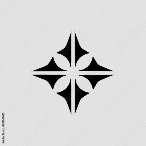 Minimal Abstract Compass Navigation Symbol Vector