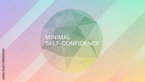 Minimal self confidence concept with geometric shapes and pastel colors background