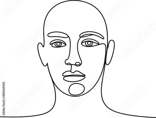 Simplelineartminimalisthumanfaceoutlinedrawing