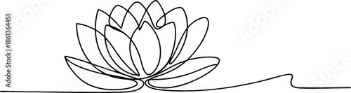 Lotus Flower Line Art EPS Minimal Floral Meditation Vector Design
