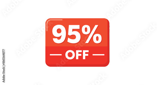 Vibrant 95% off sale emblem for exclusive savings promotion on shopping event deals
