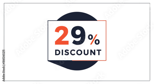 Bold and clear visual announcement of a twenty-nine percent discount, an ideal graphic for marketing campaigns, digital promotions, and various