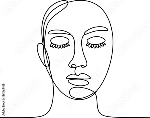 Simplelineartfaceoutlinewithminimalfeatures