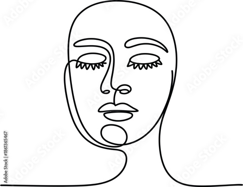 Simple line art drawing of a human face profile outline