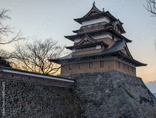 Suwa Takashima Castle in winter