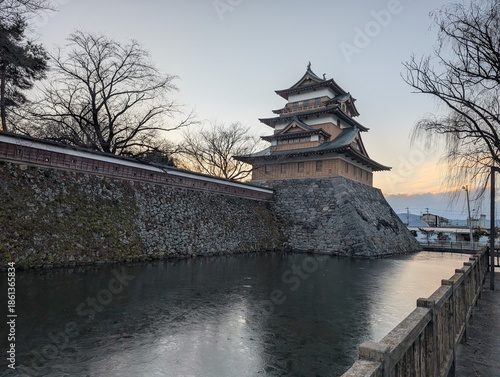 Suwa Takashima Castle in winter