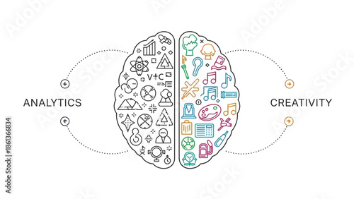 Brain Halves: Analytics & Creativity Concept