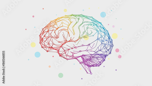 Brain Network: Technology and Human Emotion Concept