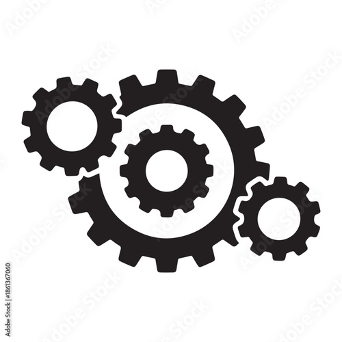 Settings icon set. Cogwheel symbol. Gear wheel linear icon for use in any purpose.