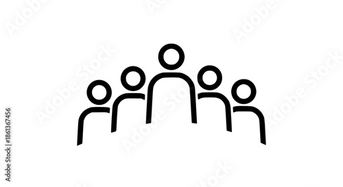 Human group clear symbol black white icon