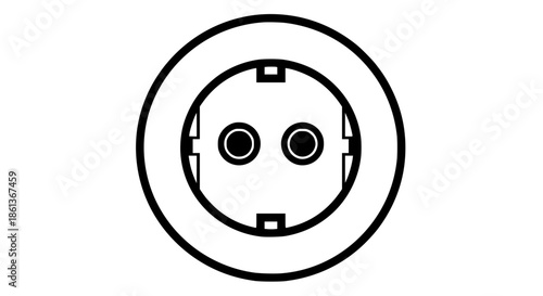 Plug socket graphic mark black white icon 