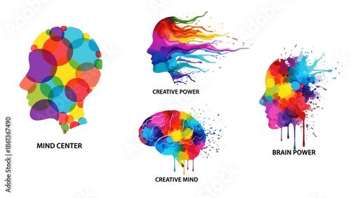 Creative Mind Power: Colorful Brain Concepts