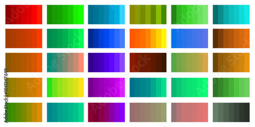 Color palette swatches collection isolated on transparent background for graphic design branding illustration and digital creative projects