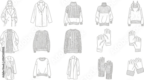 hand drawn vector illustration set