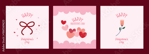 Vector layout set featuring romantic Valentine quotes with love themed typography sweet messages and decorative elements perfect for cards posters social media and print designs