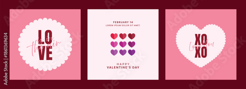 Vector layout set featuring romantic Valentine quotes with love themed typography sweet messages and decorative elements perfect for cards posters social media and print designs