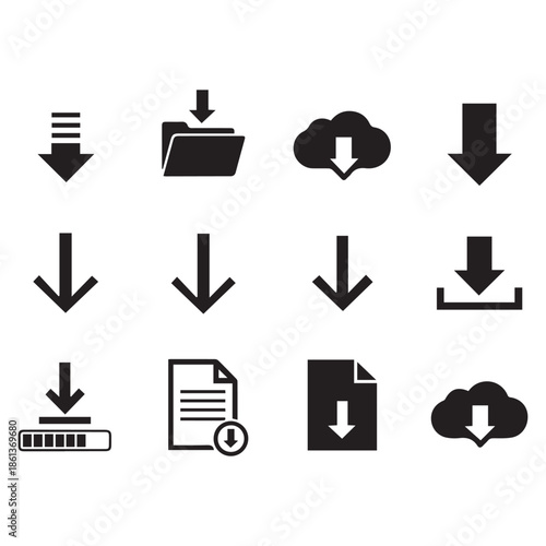 Vector download icon set design.