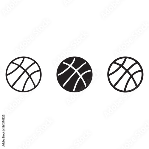 Vector Basketball ball icon. line and glyph version, outline and filled vector sign. Rubber ball linear and full pictogram. Sports equipment symbol, logo illustration.
