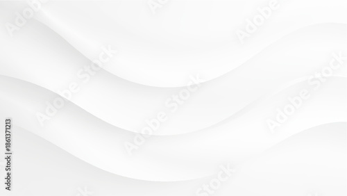 Abstract white wavy background with smooth curves and shadows