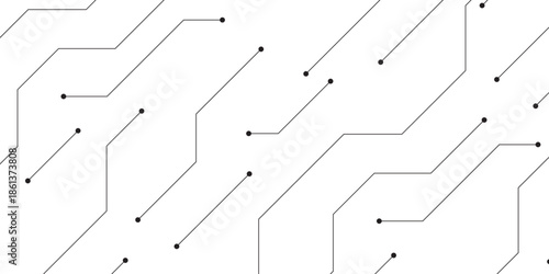 AI pad and electrical lines connected on white and grey background. Abstract background with technology circuit board texture. Gray and white technology background digital systems Hi-tech technology 