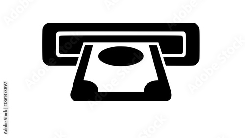 Taking cash black white icon 