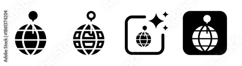 Globe with location pin icon for global navigation and mapping concepts