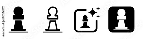 Black chess pawn icon symbolizing business workers and corporate strategy