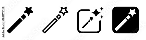 Magic wand tool icon for halloween entertainment festival and carnival design